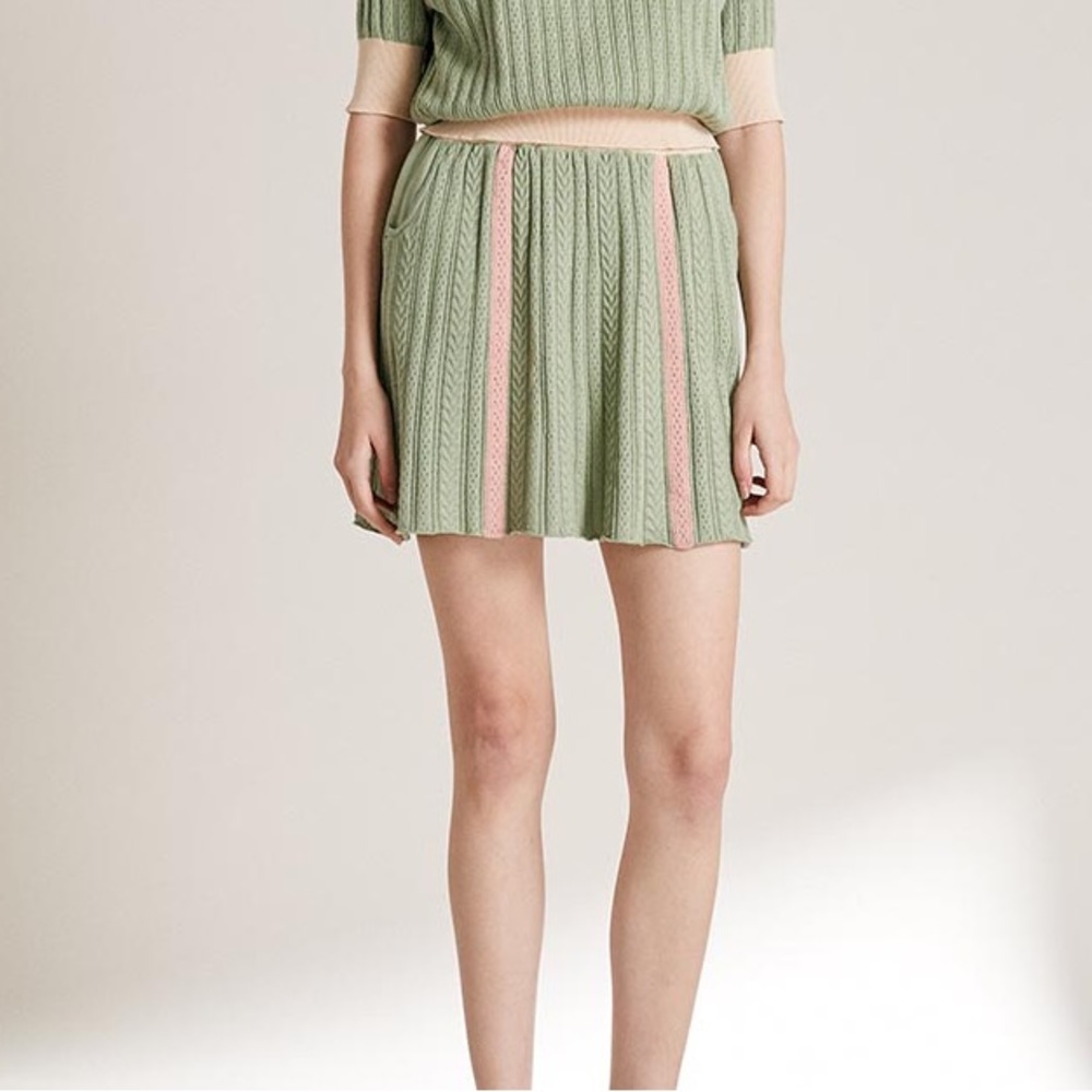 Knitting cotton mini skirt | leisurewear